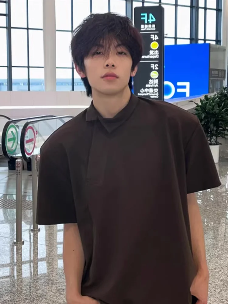 

Asymmetric Design Men's ort Sve irt Summer Trendy Brand f Sve T-irt Creative Fun Print Cotton Loose Fit