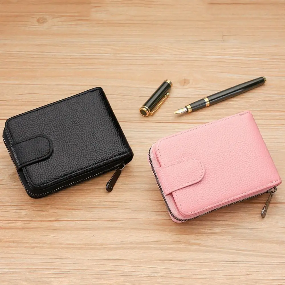 

11/16 Slots PU Leather Card Holder Large Capacity RFID Protected Men's Zipper Wallet Compact Multipurpose Small Card Bag Unisex
