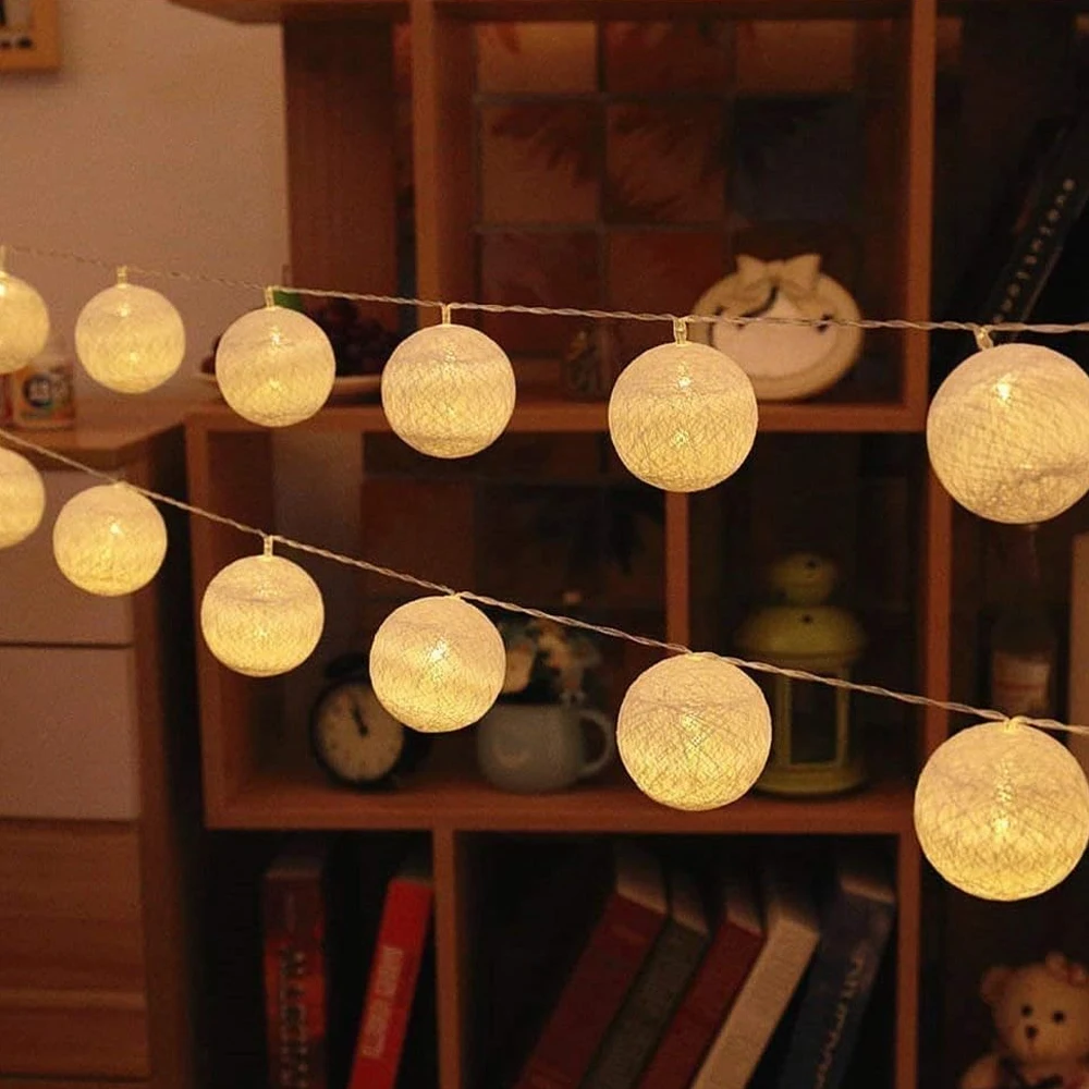 Add A Magical Glow To Your Little Princess's Room - 1pc Ball String Lights With 10 LED Colorful Macaroon Lights, 1.5m/3m