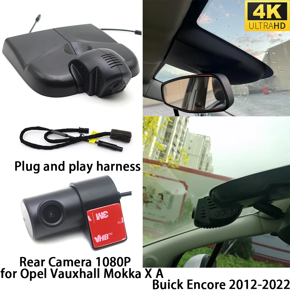 for Opel Vauxhall Mokka X A Buick Encore DVR Dash Cam OEM Front Rear Camera Video Recorder Wifi 2160P Loop Recording 4K
