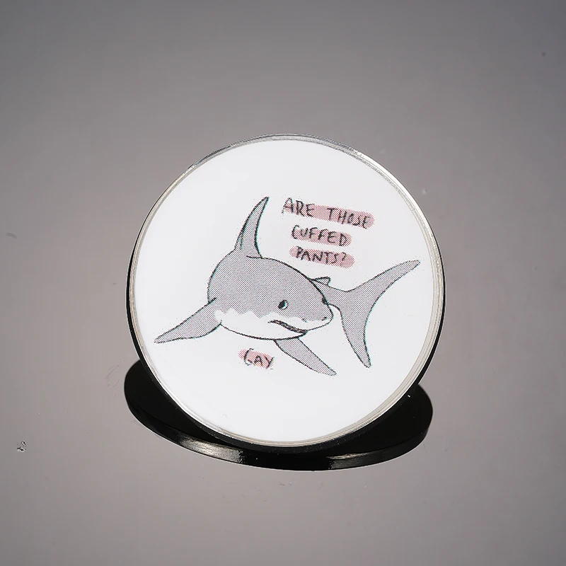 Gay Shark Brooch Cute Kawaii Animal Badge Fashion Creative Jewelry Gifts Backpack Decoration