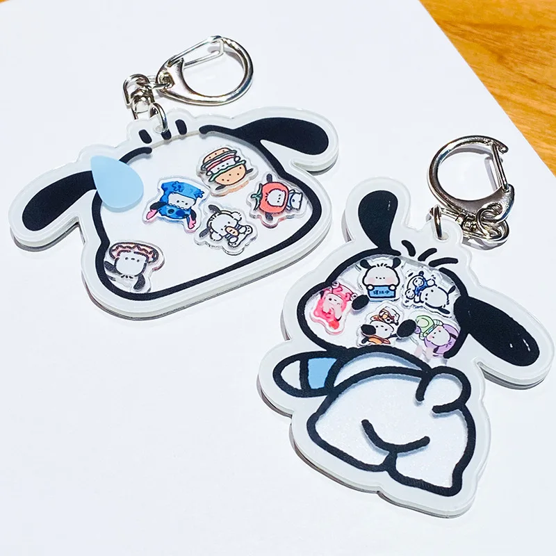 Cartoon Pacha Shake Dog Keychain For Women Gift Fashion Cartoon Animal Doll Keyring Bag Airpods Box Car Phone Accessorie Jewelry