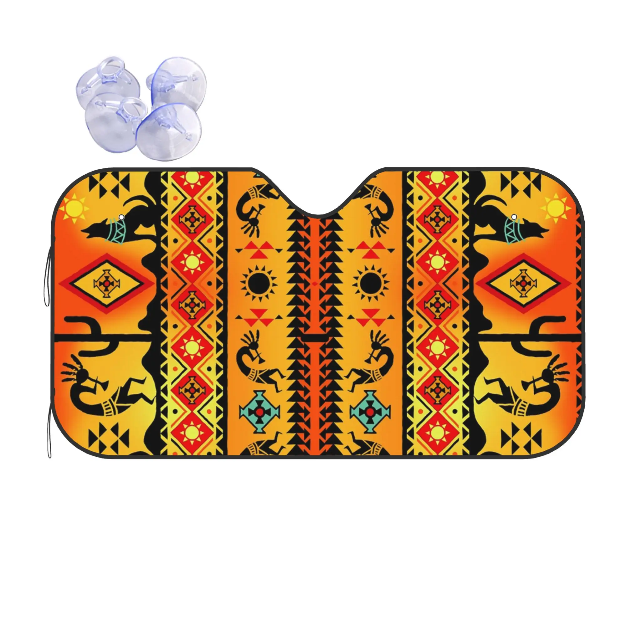 Car Front Windshield Sun Visor Southwest Tribal Native Kokopelli UV Protection Car Sun Shade Covers Car Solar Protection