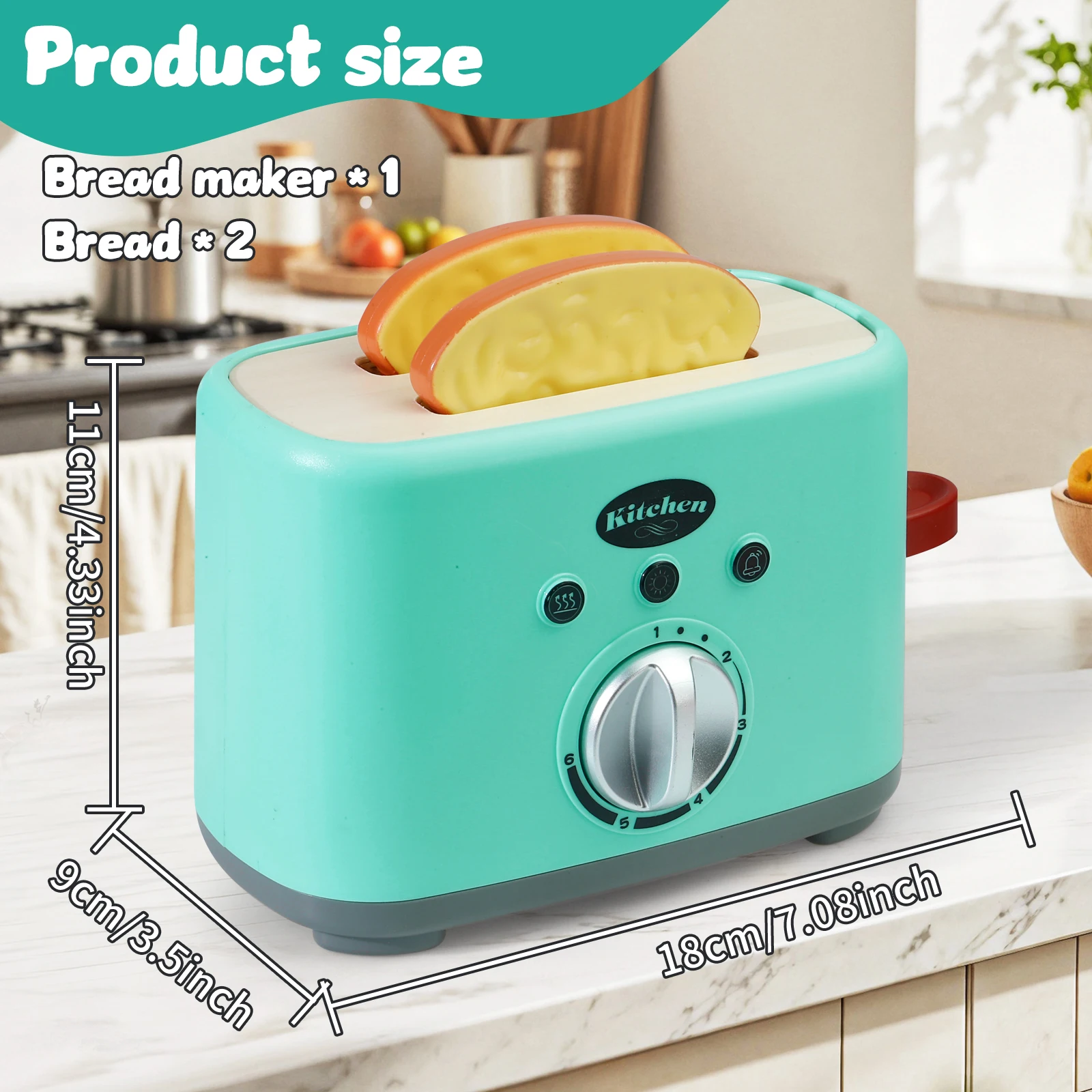 لعبة محمصة الخشب، مجموعة ألعاب المطبخ التظاهري للأطفال، لعبة الإفطار، للأولاد والبنات، العودة إلى المدرسة/الهالوين/عيد الميلاد #2