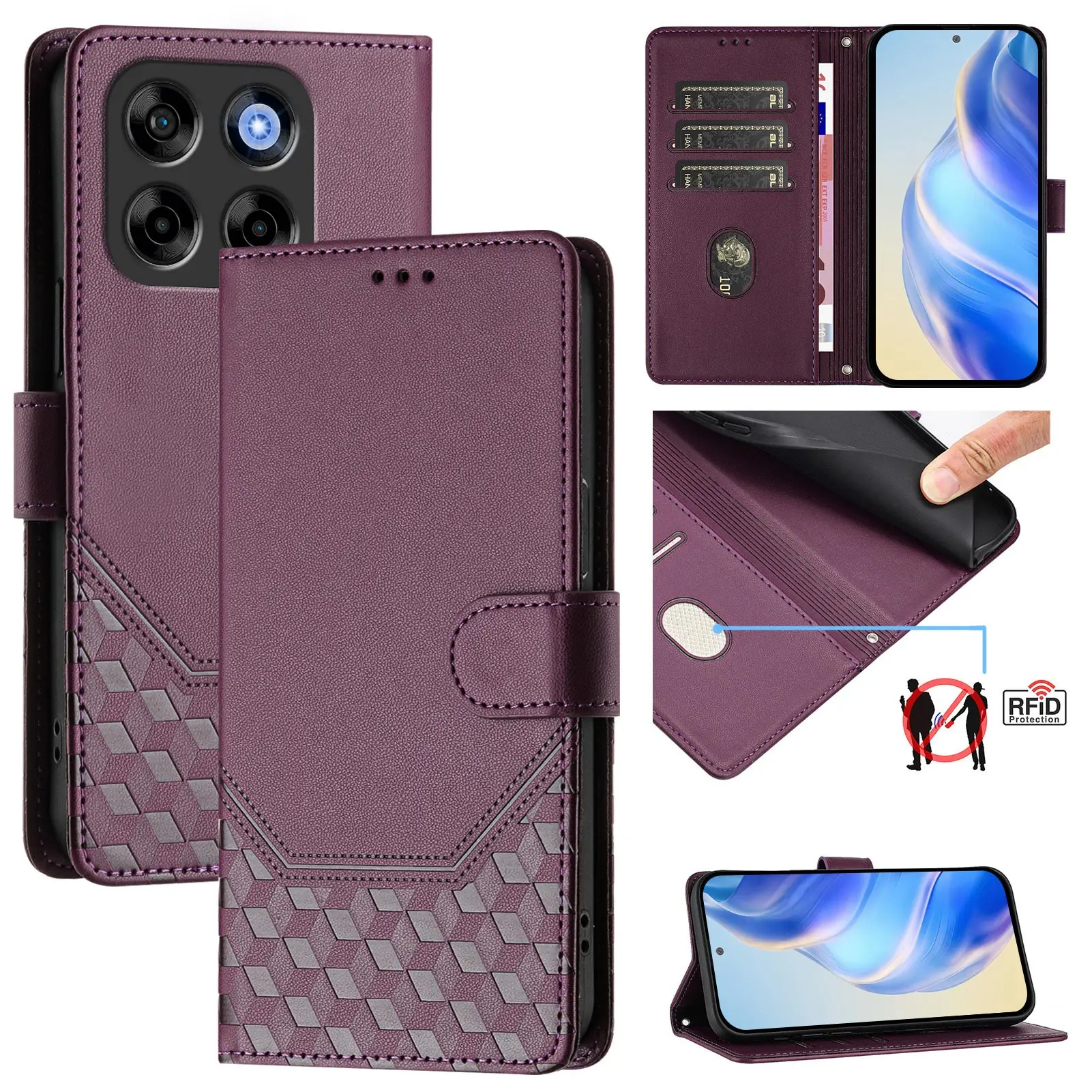 Funda de teléfono con tapa para ZTE Blade V40S V50 V60 V70 Vita Pro V70 Design V70 Max Axon 60 Lite 40 SE, funda tipo cartera con ranura para tarjetas