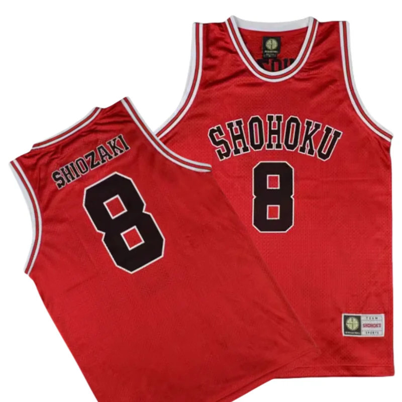 

Anime Slam Dunk Shohoku #8 Shiozaki Tetsushi Basketball Jersey Cosplay Uniform Tank Tops Shirt Mens