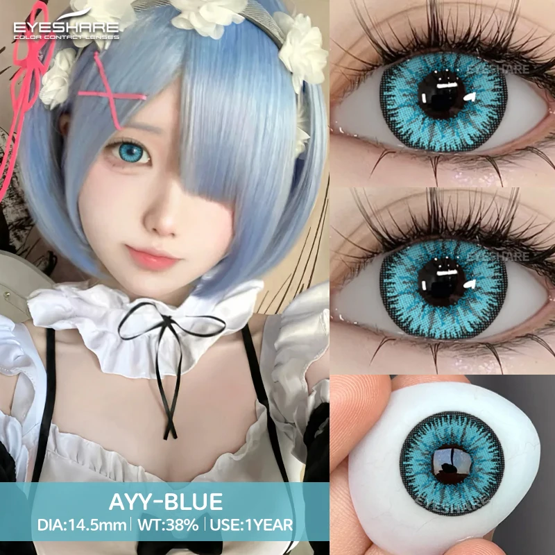 EYESHARE 1Pair Color Contact Lenses For Eyes Anime Cosplay Blue Red Colored Lenses Halloween Beautiful Pupil Yearly Eyes Contact