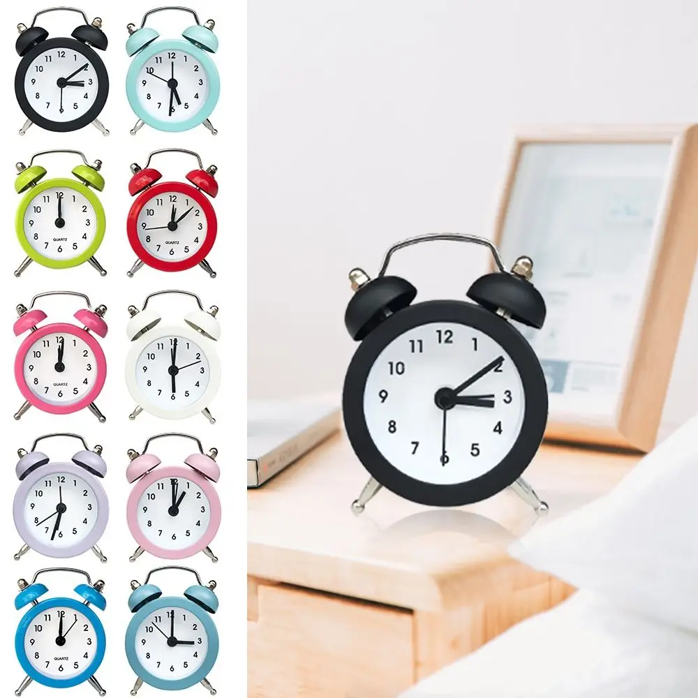 Electronic Small Alarm Clock 2022 Creative Rabbit Ears Cute Mini Metal Alarma Despertador Table Watch Desk Clock