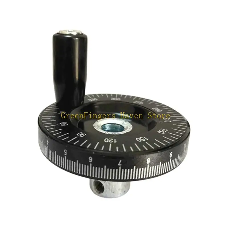 F68D Machine Handwheel with Numbered Scale, 80mm Manual Control Wheel, 10mm Bore and Rotating Handle for Milling Machine