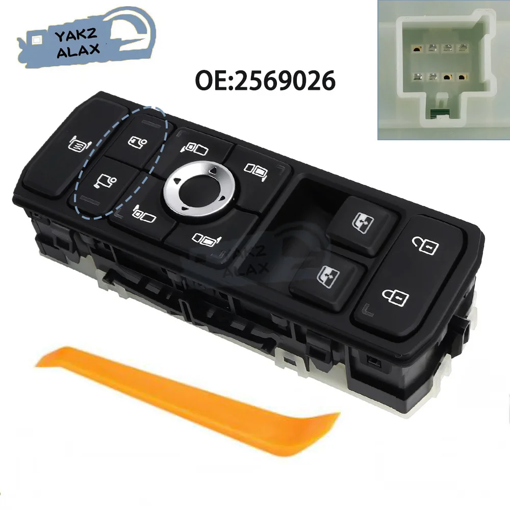 For Scania R S NGT Truck Front Left Master Power Electric Window Control Switch Glass Lifter Button 2569026 Car Accessories