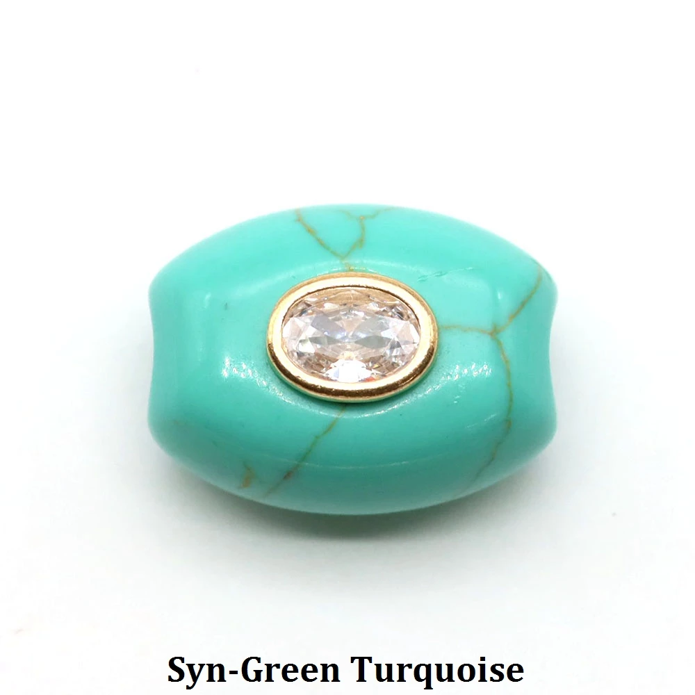 Barrel Shape Natural Stone Beads Inlaid Zircon Big Hole Loose Spacer Bead For Diy Jewelry Accessories 20x15mm image 3