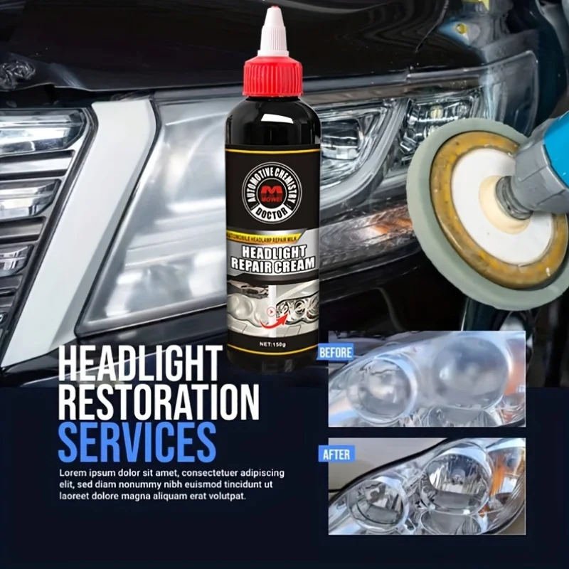 Car Headlight Restoration Polishing Kits Scratch Remover Repair Cleaning Paste Headlight Renewal Polish And Maintenance Liquid