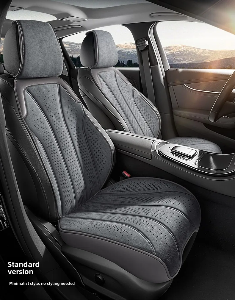 Luxury Car Seats Protection Universal Car Seat Full Cover Breathable High Quality Perforated Latex Suede Sedan SUV Full Cover