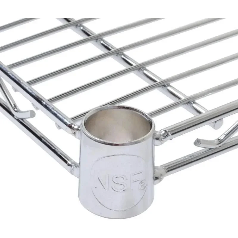 4 Tier Chrome Wire Shelving Kit | NSF Commercial Storage Rack Unit Made for Commercial, Retail and Industrial Dry Storage