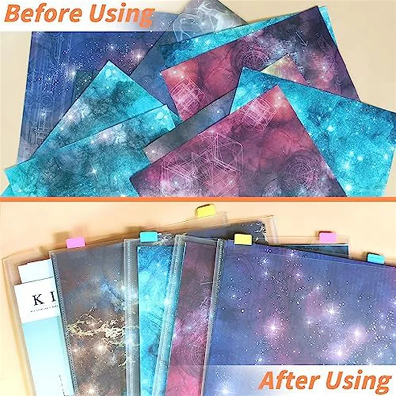 A19E-12Piece Scrapbook Paper Storage Box For 30.48 X 30.45 Cm Papers With 60 Adhesive Index Tabs Waterproof Single Top Load