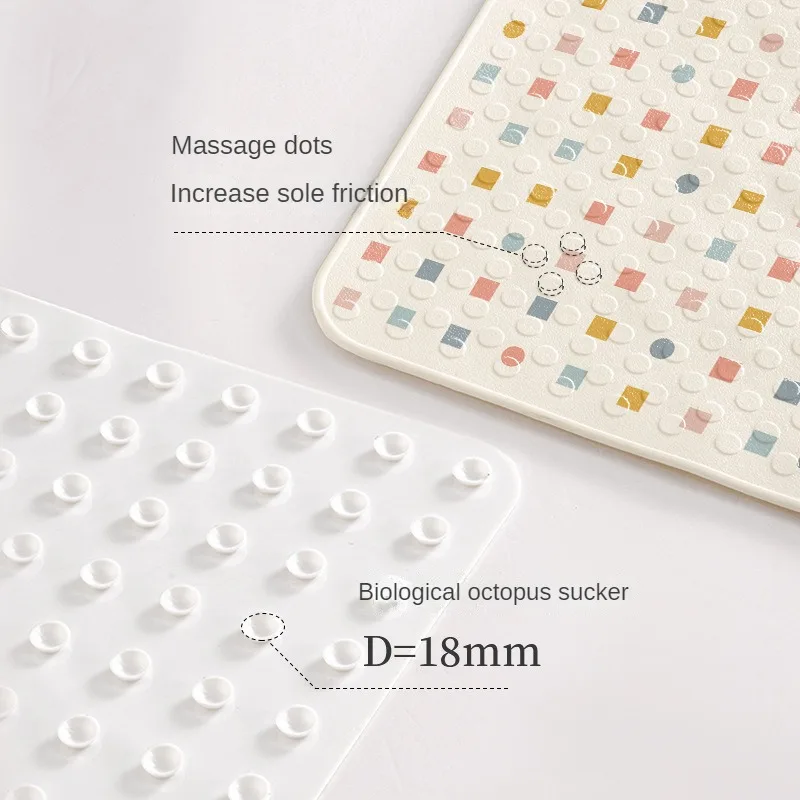 JFLEGAL Simple Shower Room Bathroom Anti-slip Mat Hotel Pvc Bath Massage Mat Children\'s Anti-drop Suction Cup Floor Mat