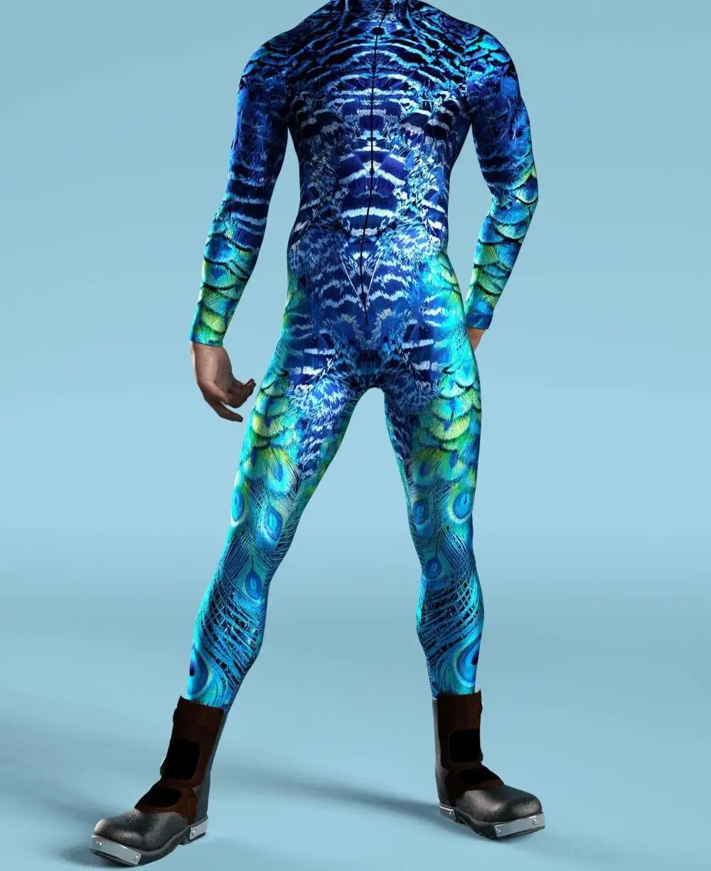 POP Halloween-Skelett-Cosplay-Overall mit Daumen, bunter Kunstdruck, Bodysuit mit Reißverschluss vorne, Catsuit, Themenparty-Outfit, Rave-Outfit – Detail 13