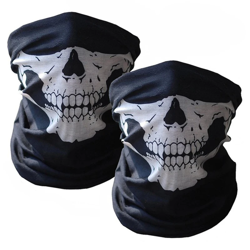 2PCS Cool Bicycle Ski Half Face Mask Ghost Scarf Multi Use Neck Warmer COD