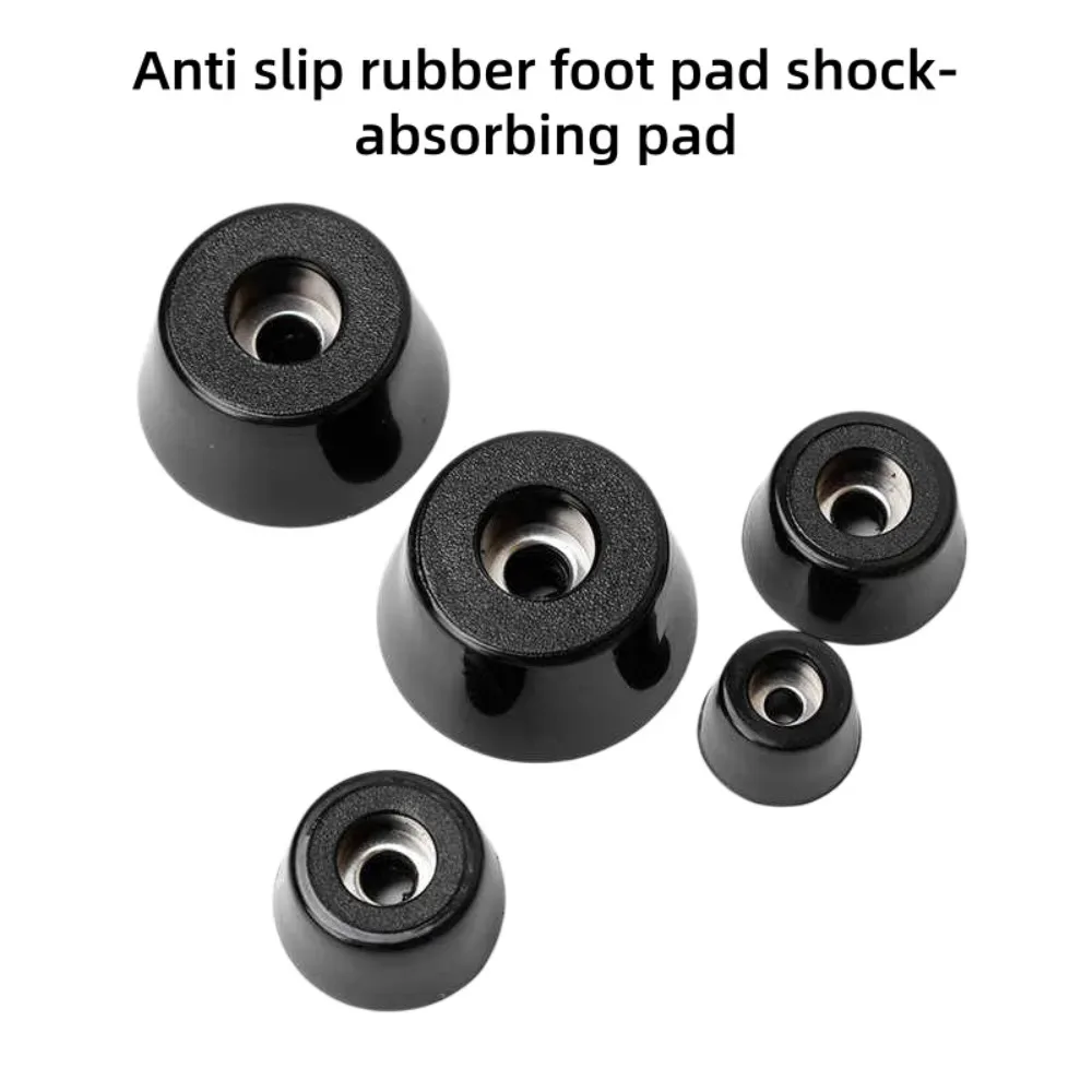 Durable Black Rubber Anti-Slip Furniture Feet 36mm-50mm Shock-Absorbing Floor Guards for Chairs, Tables, Cabinets and Appliances