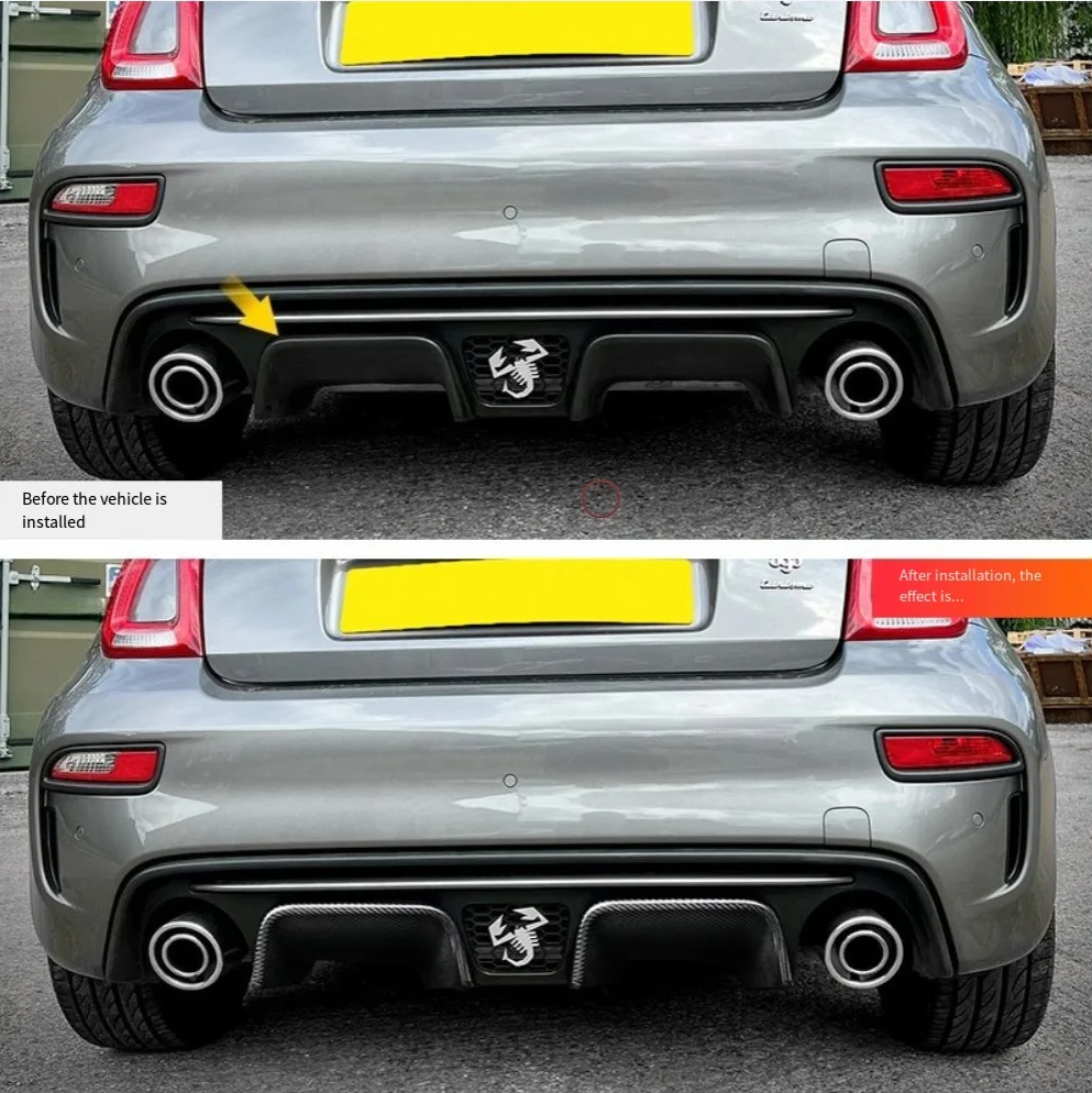 Real Dry Carbon Fiber Rear Lip Spoiler Diffuser For Fiat 500 Abarth 2007-2023 Exterior Trim