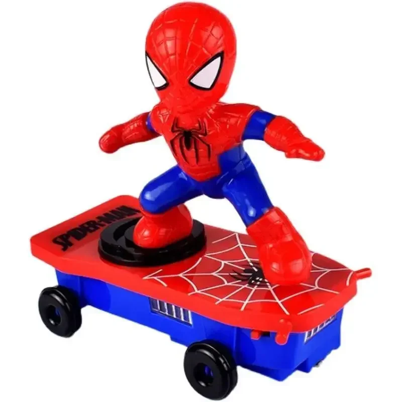 Marvel Spiderman children's new cool light personalized creative cartoon shape educational electric stunt rolling scooter toy