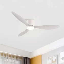 IRALAN Low Floor Ceiling Fans 52/42 Inch Remote Control Cooling Fans Lamp Design Ceiling Fan With Light White wood Color FAN