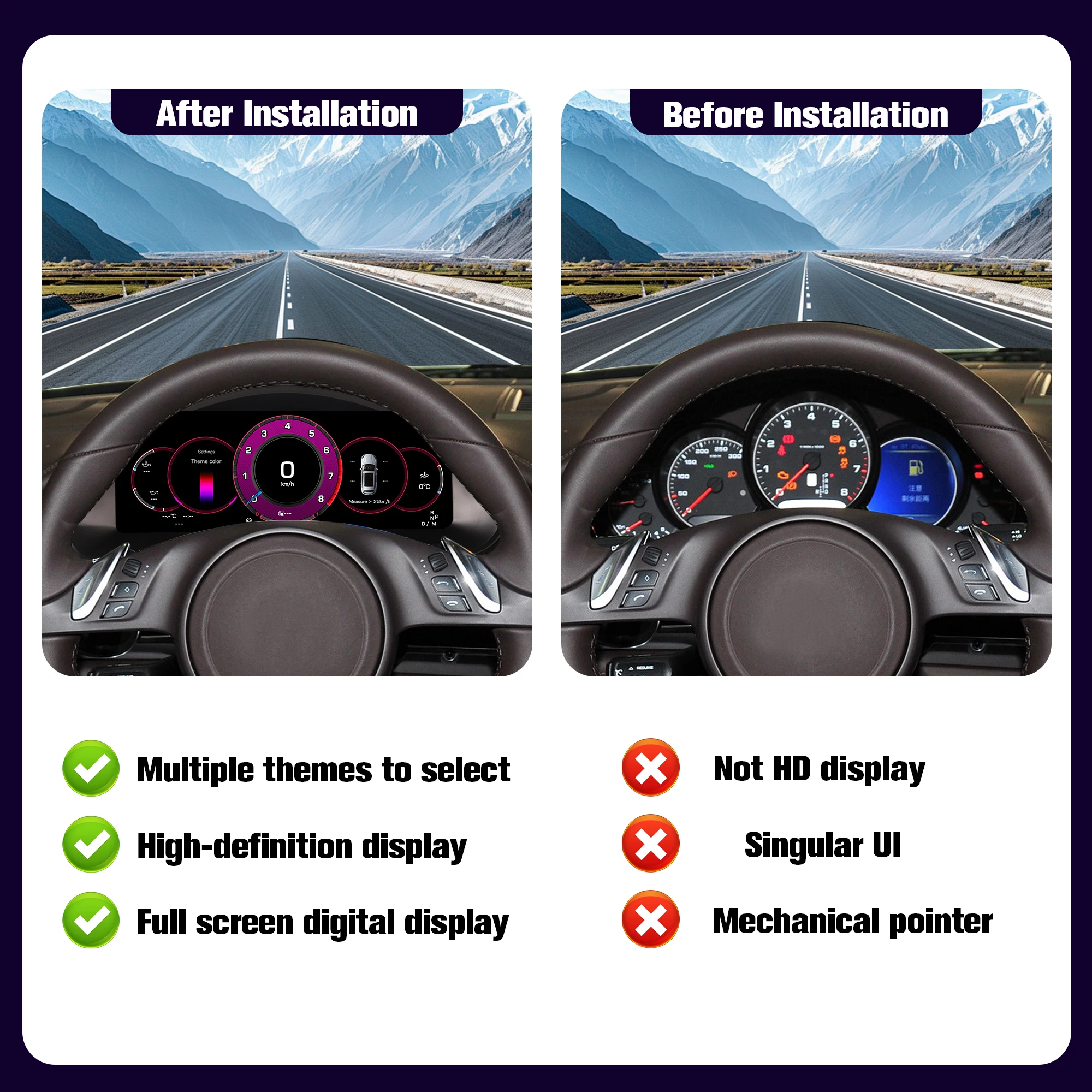 Ensemble d'instruments numériques 12,3 pouces pour Porsche Panamera 2010 – 2016, jauge de tableau de bord, compteur de vitesse