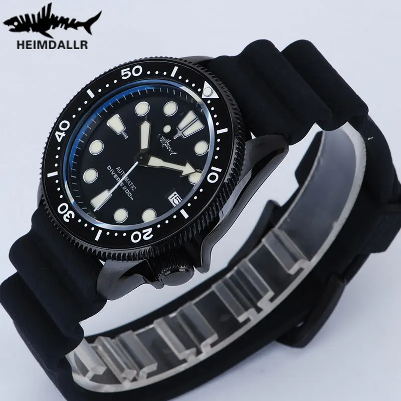 Heimdallr SKX007 Diver Men's Watch Sapphire Mirror Ceramic Bezel Auto Date NH35 Automatic Mechanical Wristwatch 20Bar Waterproof