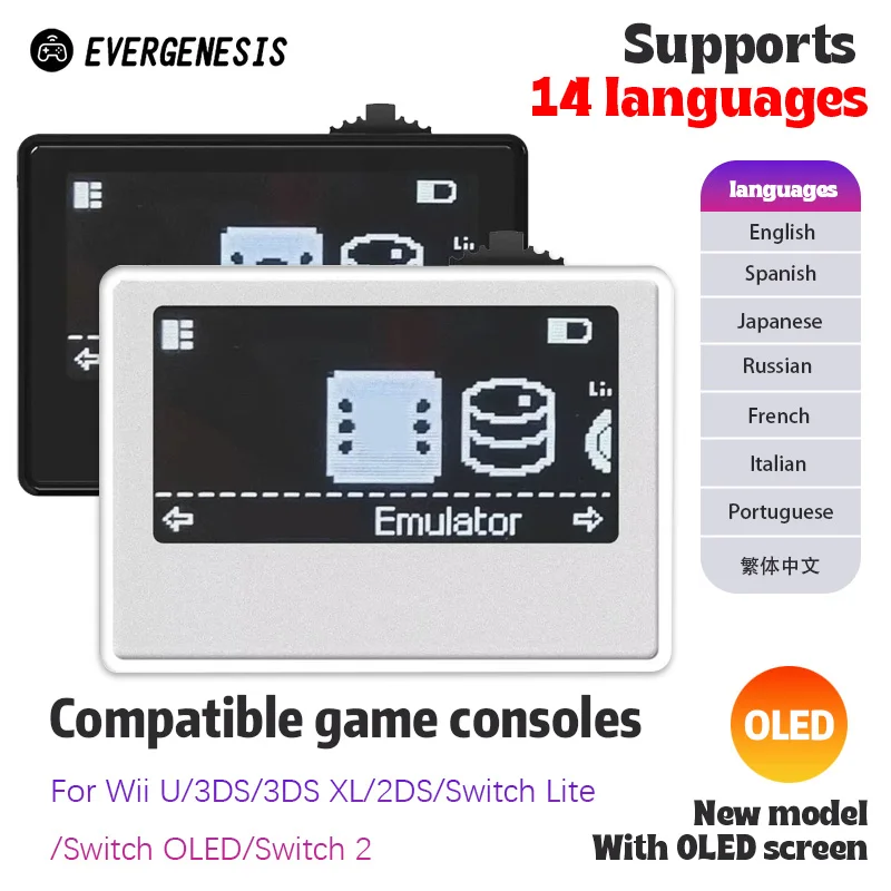 Smart NFC Emulator for iNFC OLED HD Smart Emulator Accessory for Switch/Switch2 Simple Pixel Style System IC/NTAG