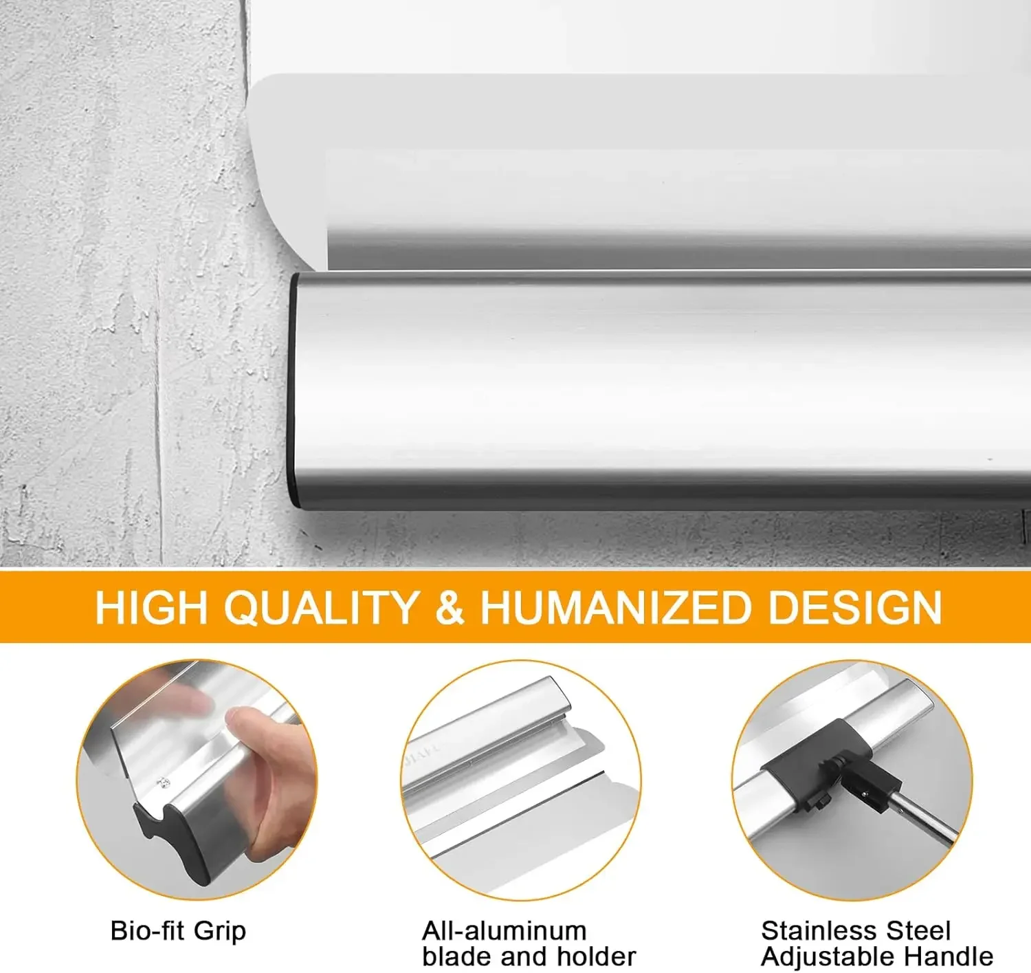 Blade Set 12", 22" & 32" Drywall Tools with 35"- 81" Stainless Steel Extended Handle Ergonomic Aluminum Grip Extruded Aluminum b