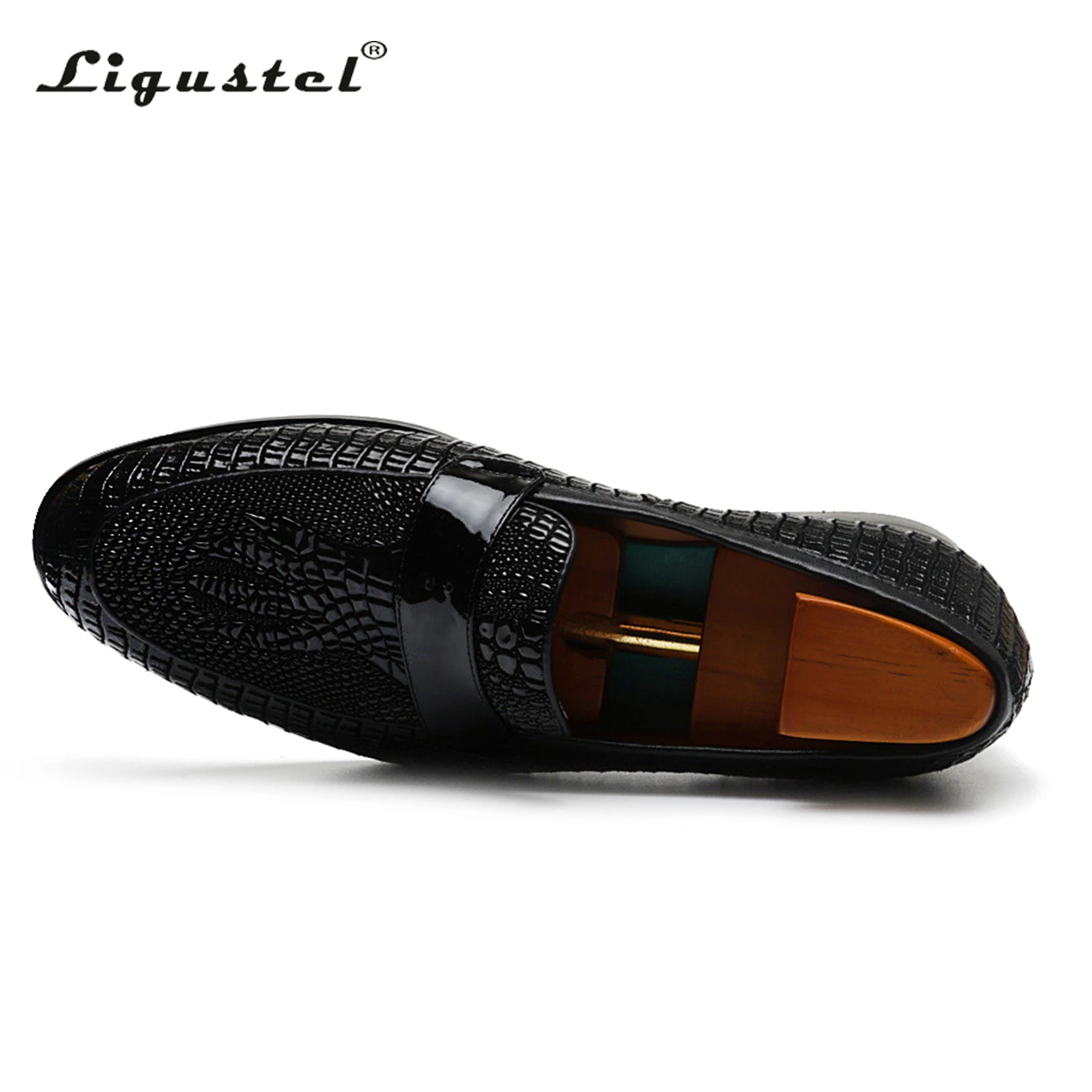 Ligustel Shoes for Men Designer Black Formal Dress Shoes Male Original Loafers Luxury Wedding Party Red Bottom Shoes Plus Size 1