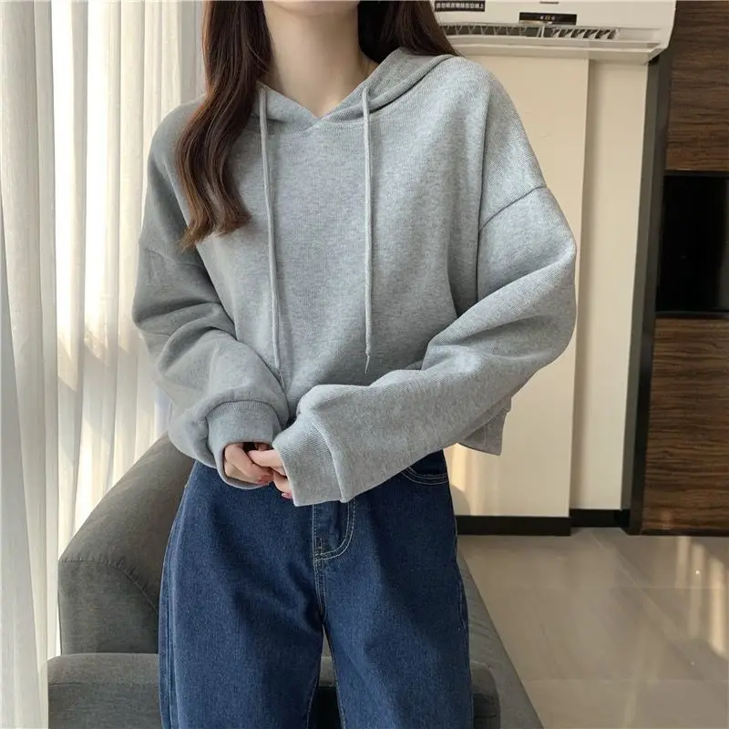 Bluzy z kapturem Y2K Odzież damska Odporna na zużycie Wygodna Zabawna Styl uliczny Neutralny styl Detale Beżowe trendy Ootd Zima Nowość