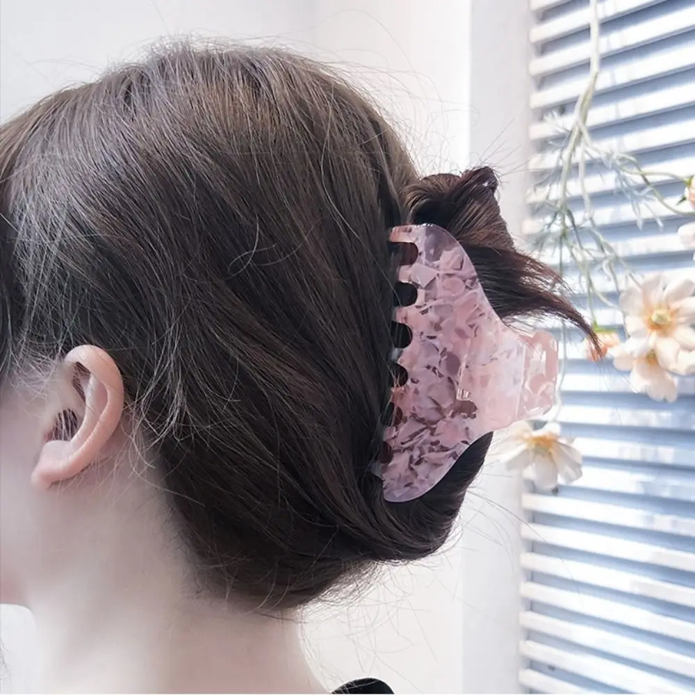 Solid Color Fresh Acetate Hair Claw Leopard Printing Shark Clip Printing Shark Clip Hairpin Hair Clip Tortoiseshell Hair Claw
