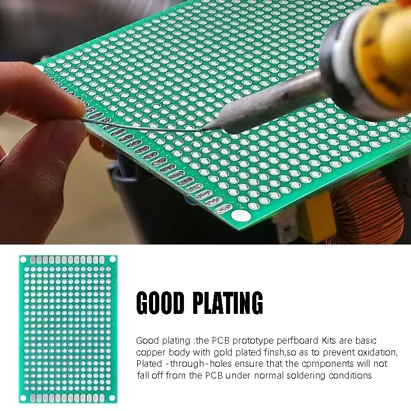 4-40pcs Universal PCB Kit Prototype Board Green Double Sided 2x8 3x7 4x6 5x7 7x9cm Printed Circuit Proto Board for DIY Soldering