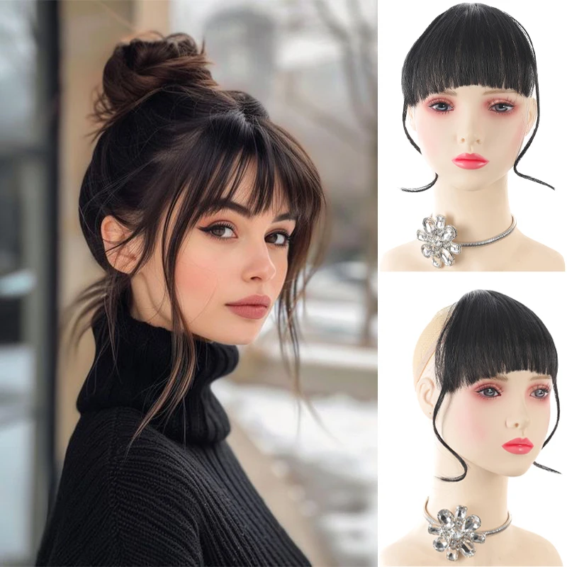 

Dragon beard bangs wig for women, natural forehead false bangs, top of the head to modify the face shape wig