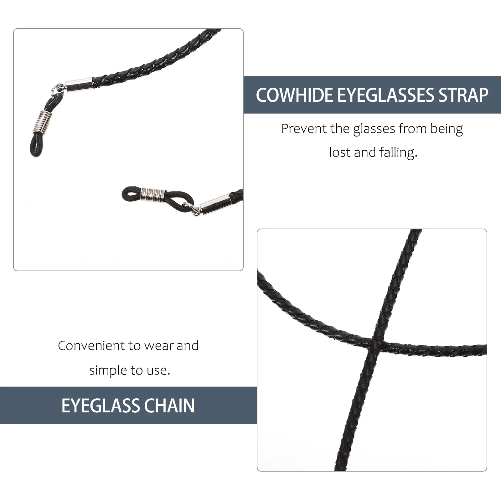 

2Pcs Glasses Hanging Chain Skin-Friendly Anti-Slip Eyeglass Rope Multi-Purpose Mask Lanyard for Outdoor Sports