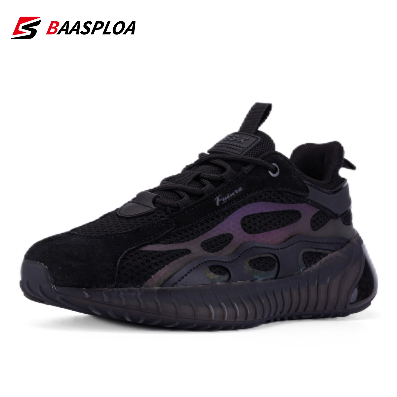 Baasploa moda casual sapatos de caminhada para homem 2023 designer malha leve tênis rendas masculino sapato esportivo ao ar livre