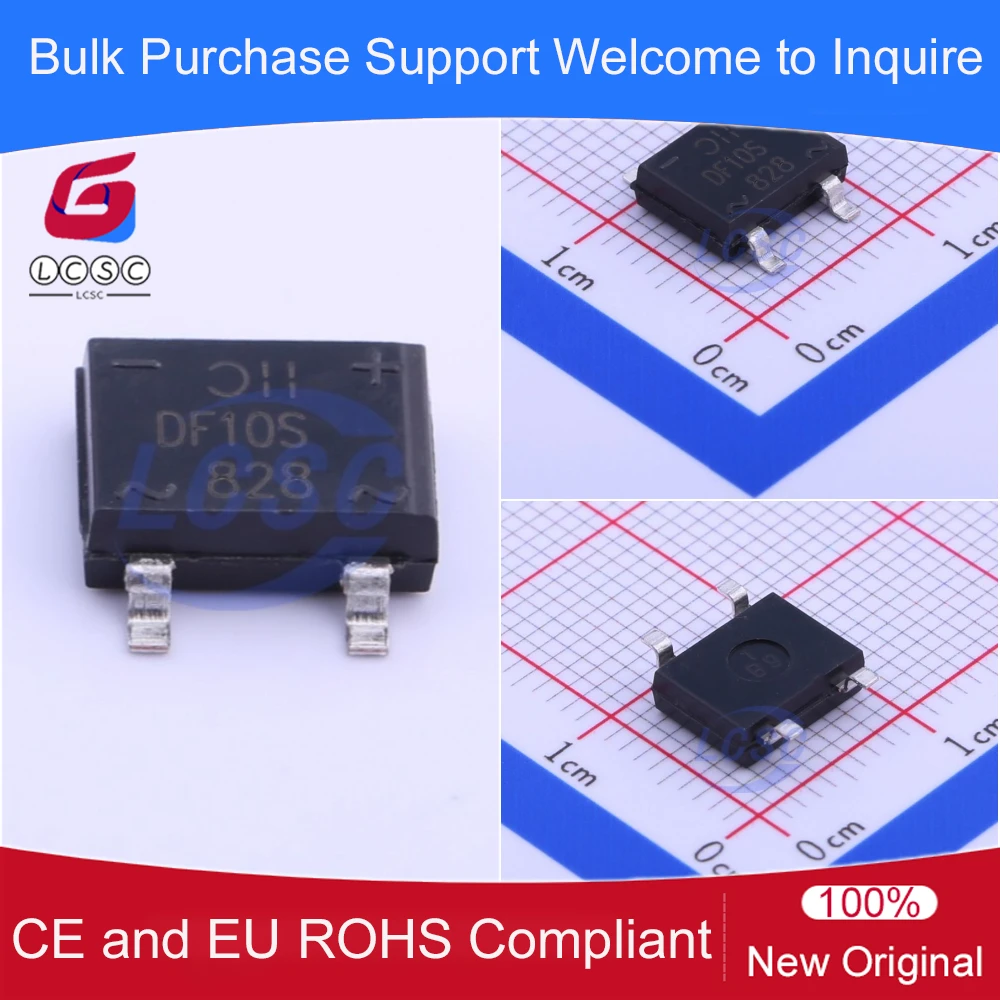 20Pcs/Original DF10S 1KV 1A Surface Mount Glass Passivated Bridge Rectifier SMD-4Pin DF10S-T