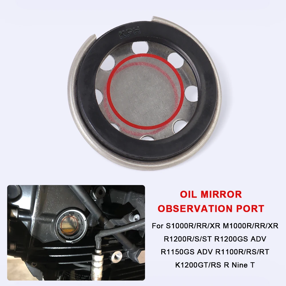

Motorcycle Oil Mirror Observation Port Engines Oil Window Oil Level For BMW R1200GS ADV R1200RT R900RT S1000RR M1000XR R Nine T