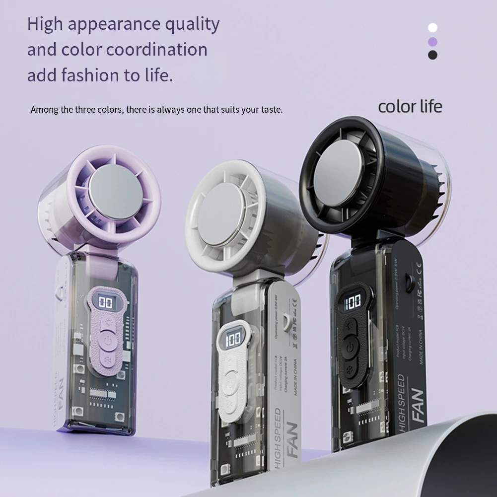 

3pcs/set Portable Three-in-One Handheld Turbo Fan For Rapid Cooling Adjustable Speeds Ice-packs, Folded LED-Lighting Fans