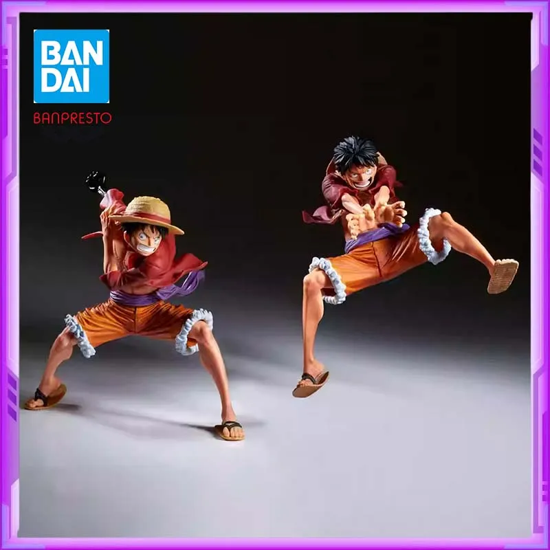 Original bandai banpresto uma peça maximatic macaco d luffy pvc anime figuras de ação modelo brinquedos presentes natal