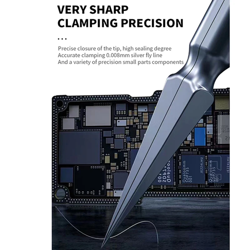 Mobile Phone Repair Fingerprint Flying Wire Tweezers Fine Tip Clip Precision Electronic Components