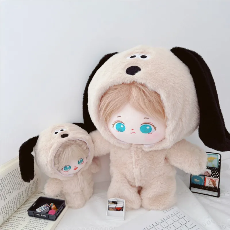 20cm Doll Clothes Dog/Bear/Beaver Plush Jumpsuit Set For Idol Cotton Stuffed Star Doll Toy Accessories Korea Kpop Exo Doll Outfi