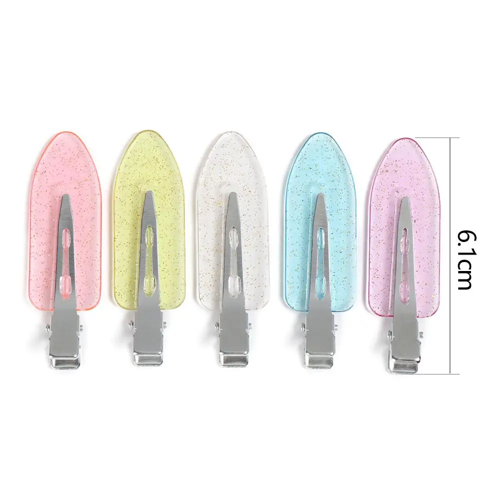 Hair Clips 4PCS Candy Color Seamless No Bend Hairpin No Crease Acrylic Barrettes No Mark Curl Clip Makeup Hair Styling Bang Clip