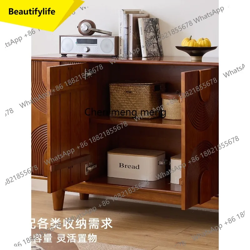 

X188 Solid wood antique dining side cabinet, living room decorative cabinet, bedroom tea locker, retro home