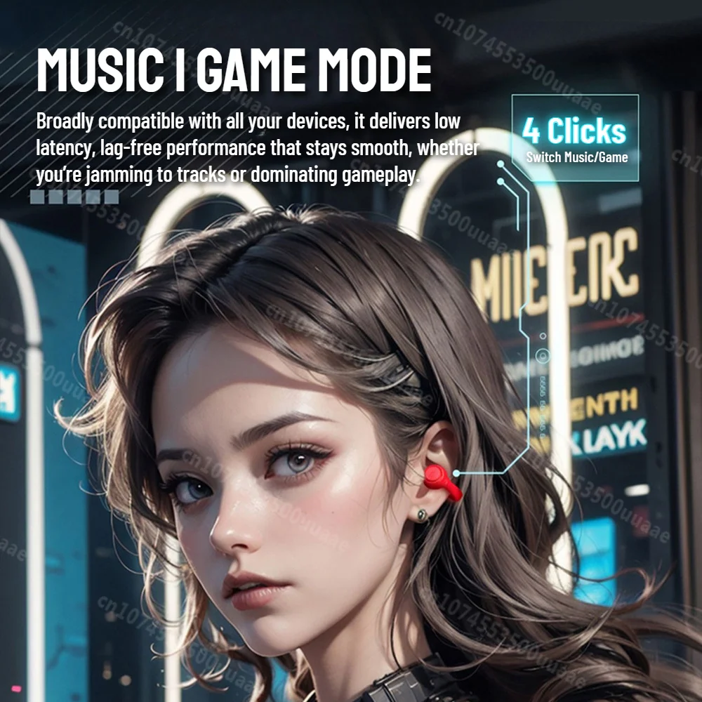 Zombiescat B3 OWS Clip per l'orecchio Auricolari Bluetooth Design trasparente Cuffie wireless HiFi Stereo TWS Auricolari wireless con microfono