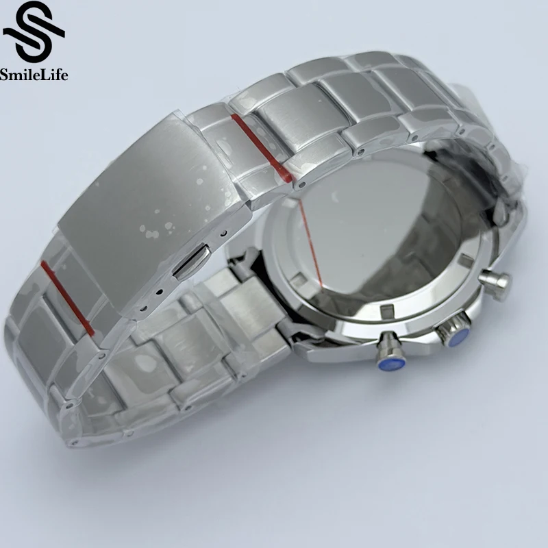 SmileLife 39 مللي متر ساعة حافظة الفولاذ المقاوم للصدأ المحار حزام الزجاج المعدني تعديل لحركة VK63 29.8 مللي متر الطلب