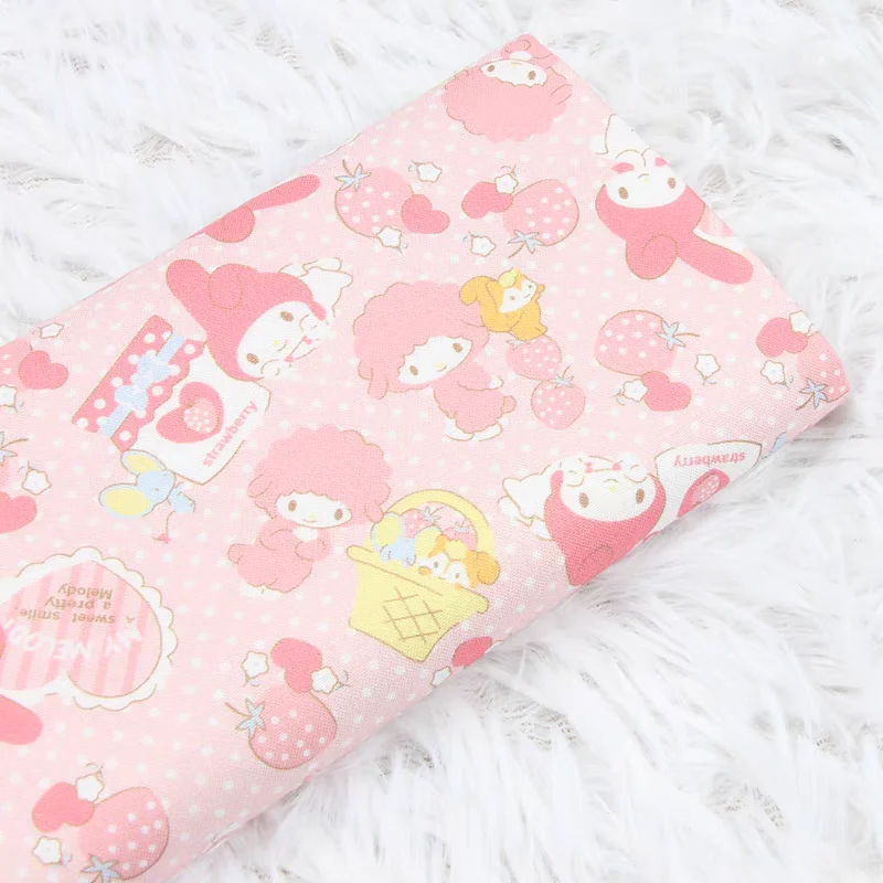 45x105cm My Melody Strawberry Plain 100% Cotton Fabric For Sewing Patchwork Clothes DIY Quilting Needlework Material