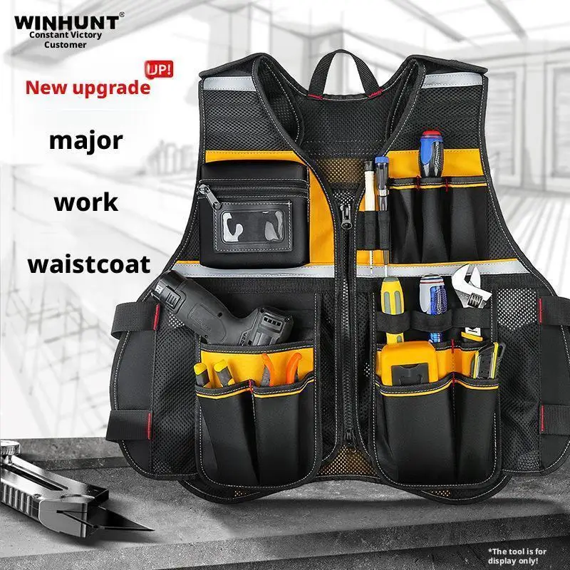

Tool Vest Reflective Safety Tool Multifunctional For Electrician Carpenter Construction Safety Carpenter Work Tool Storage