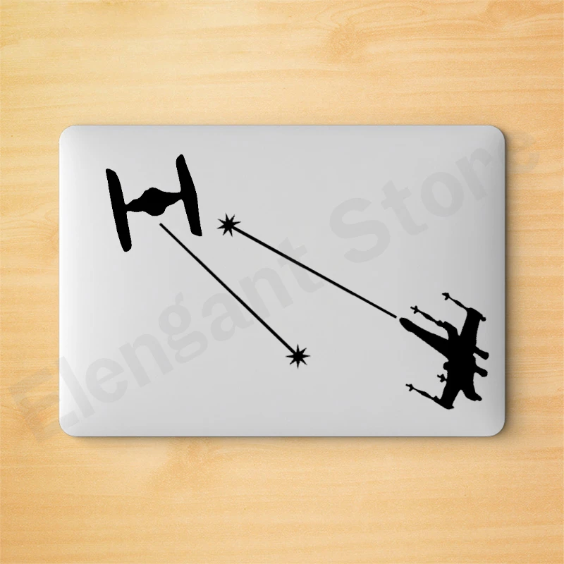 Space Wars Car Laptop Stickers X-Wing vs Tie Fighter Fight Decal Sticker For Car Window Decoration Removable Vinyl Decals